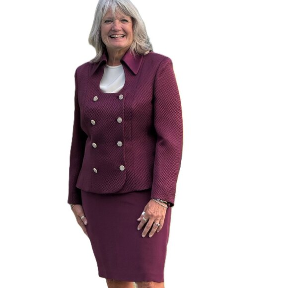 Ricki Freeman for Neiman Marcus Jackets & Blazers - Elegant NEW NEVER WORN burgundy special occasion outfit, silk+wool, Size 12-14,